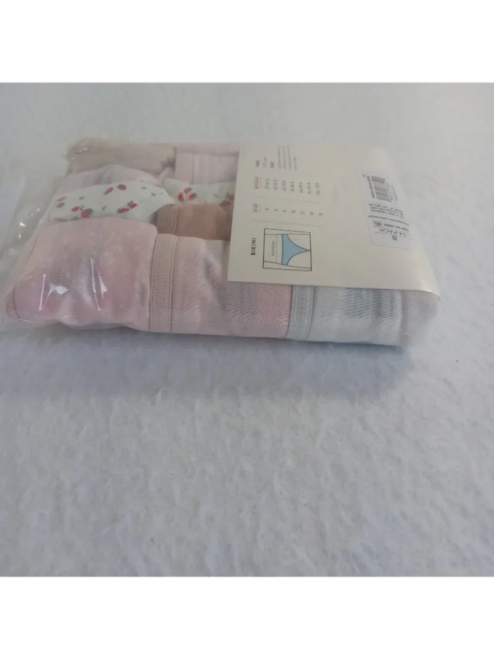 Cat & Jack Girls' Size 8 Bikinis Underwear 14-Pack Cotton Pink White Strawberry